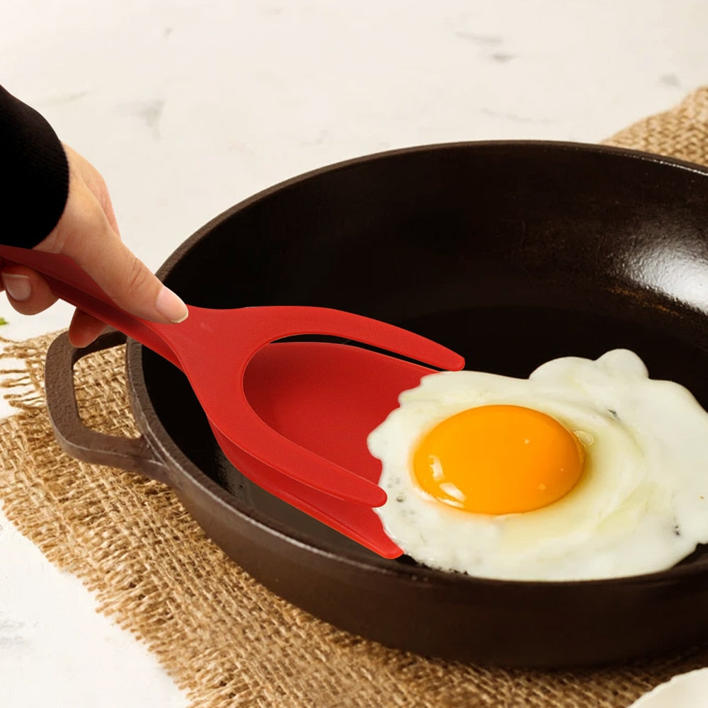 2-in-1 Kitchen Egg Flip Tongs