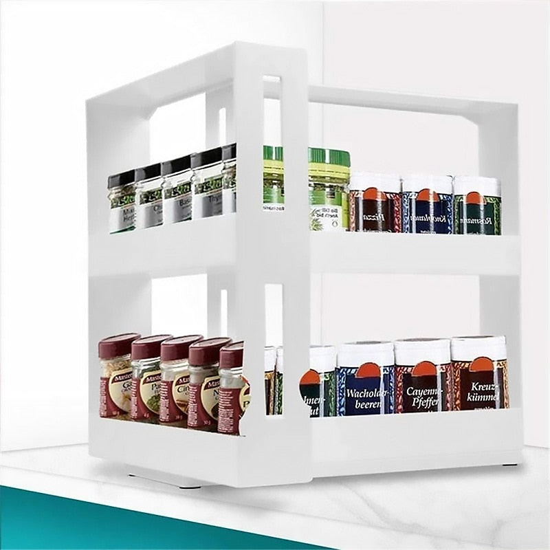 Double Storage Food Rotating Rack