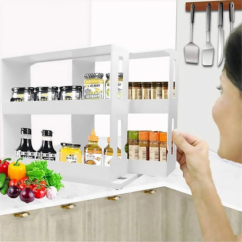 Double Storage Food Rotating Rack