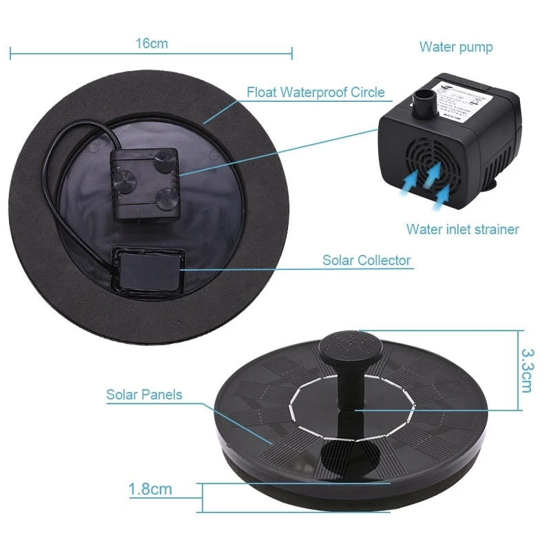 Mini Solar Water Fountain Pool